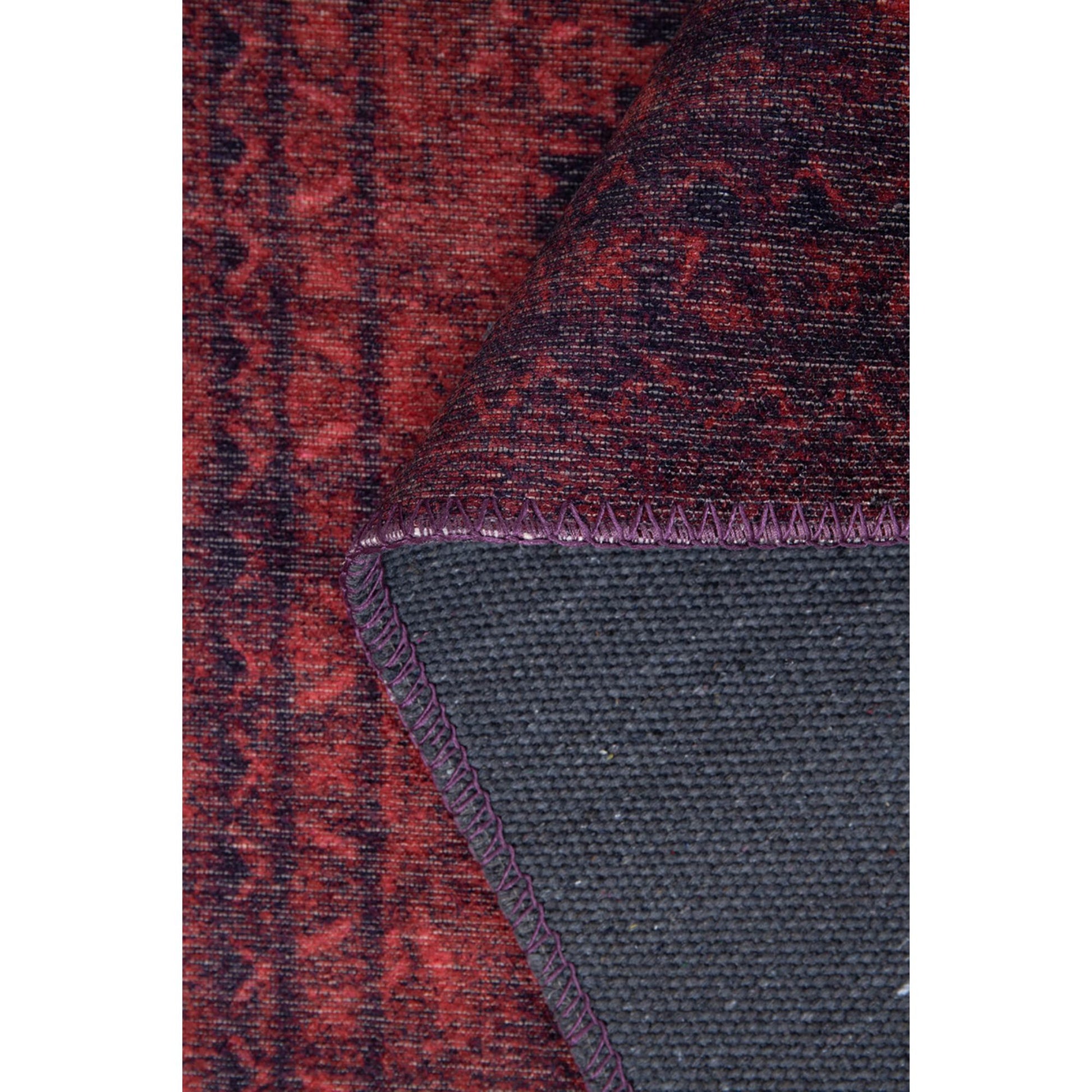 Liverpool Kırmızı Eskitme Pamuk Dijital Baskı Dekoratif Halı Artloop