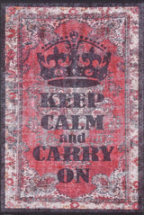 Red Black Distressed Kitchen Rug Taç - Polyester Digital Print