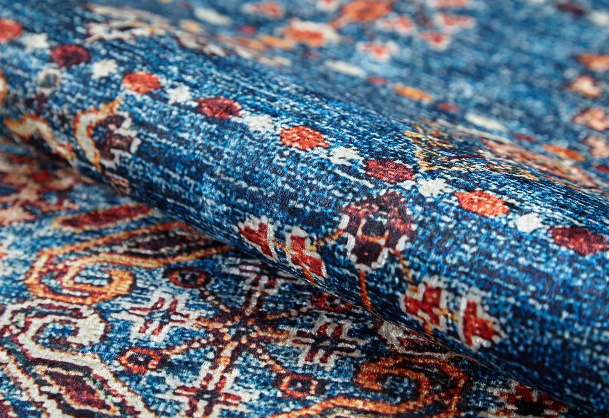 Miedzyzdroje Mavi Klasik Dijital Baskı Halı Halınet