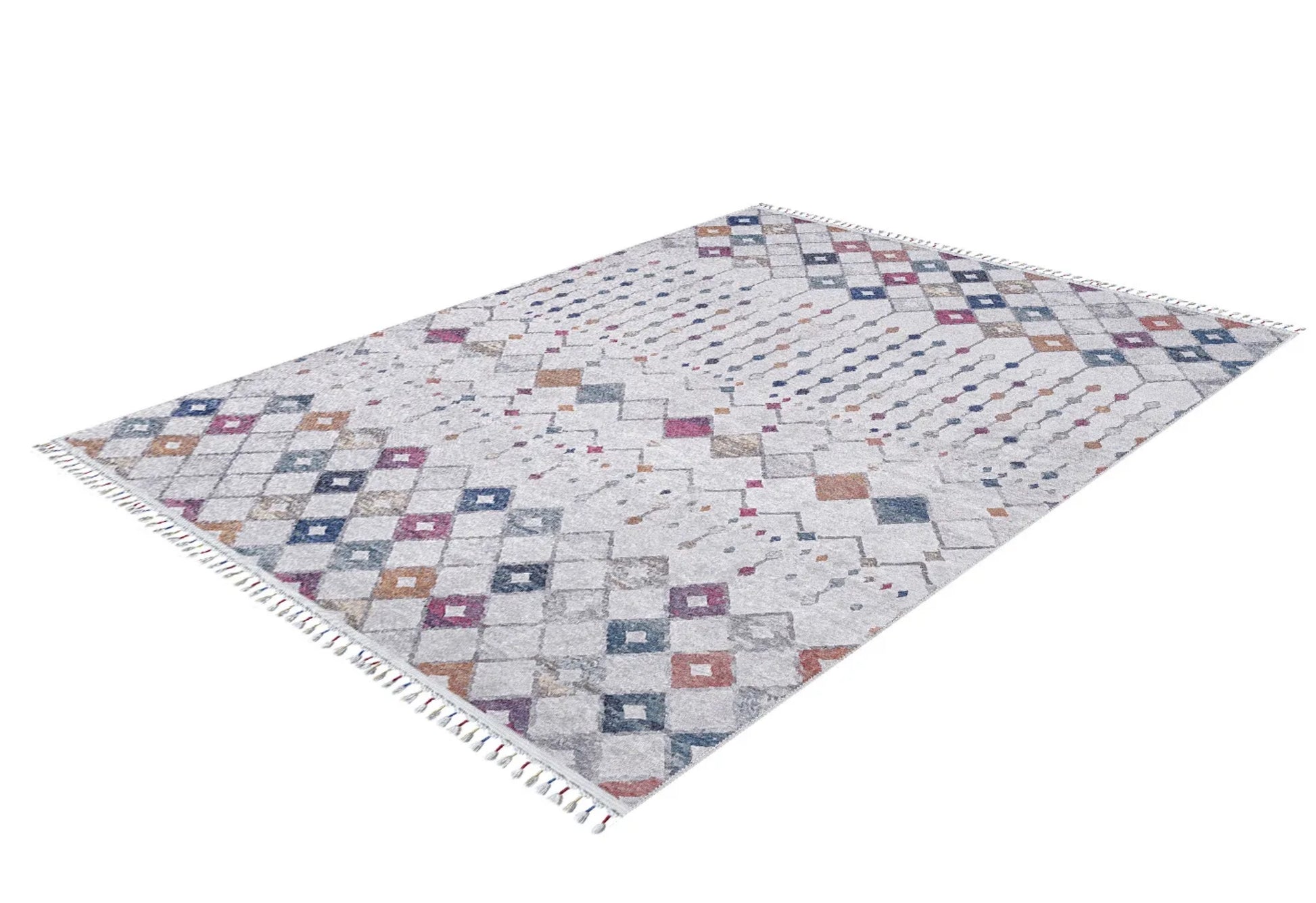 Tuchola Gri Geometrik Dijital Baskı Halı Halınet