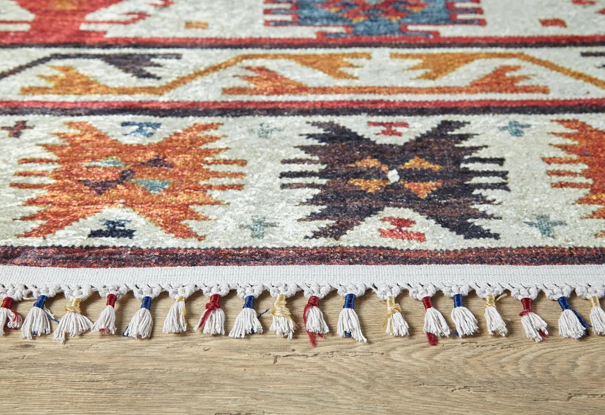 Karpacz Kırmızı Geometrik Dijital Baskı Halı Halınet