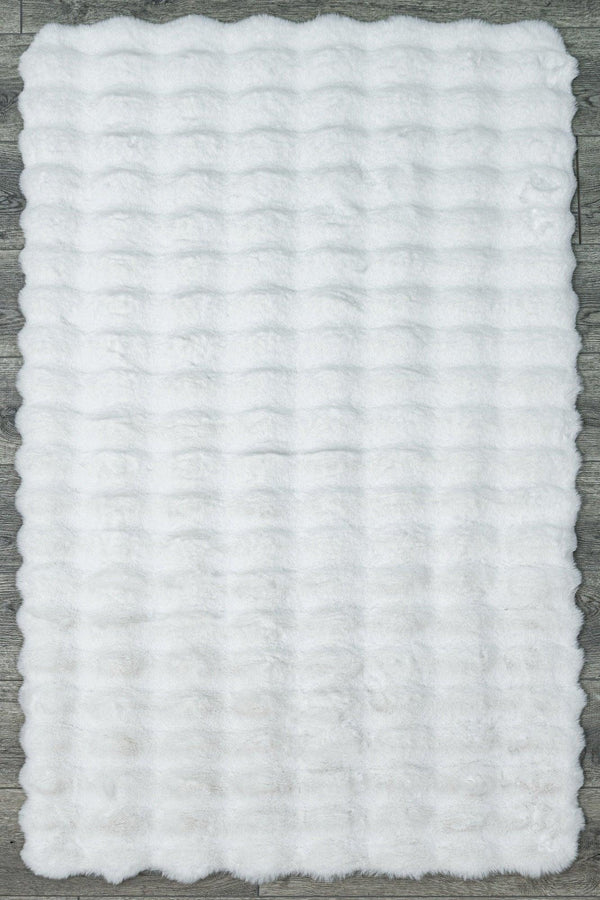 Beyaz Bohem Dekoratif Halı - Yıkanabilir