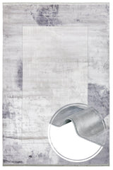 Light Grey Dark Grey Modern Living Room Rug Transitional - Polyester Machine Woven