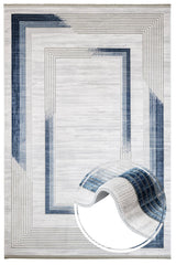 Light Gray Dark Gray Modern Geometric Living Room Rug Abstract - Acrylic