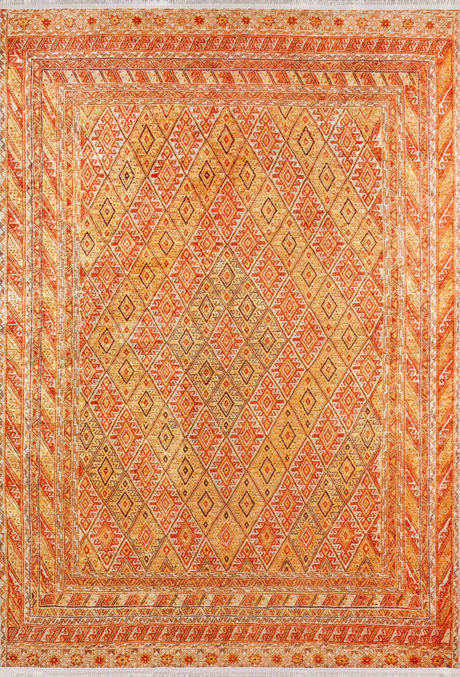 Orange Ethnic Geometric Print Area Rug – image 2
