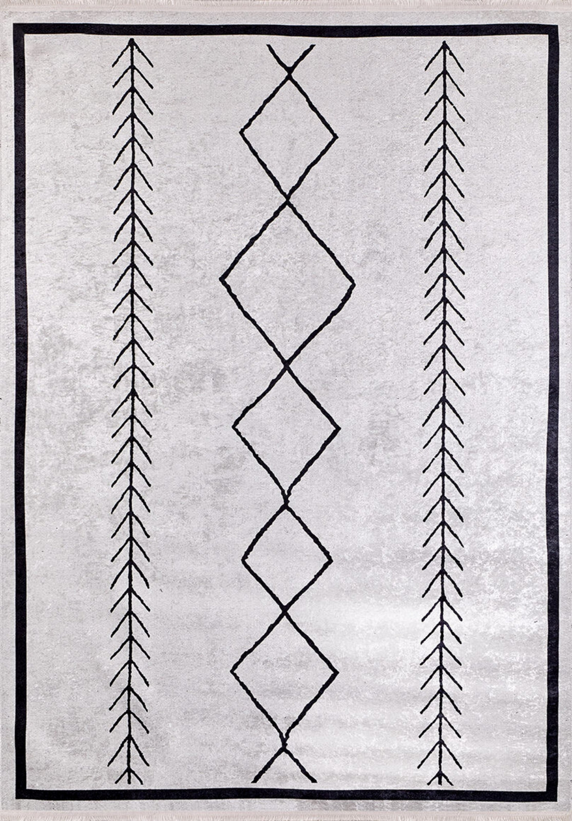 Kuznetsk Gri Geometrik Dijital Baskı Halı Halınet