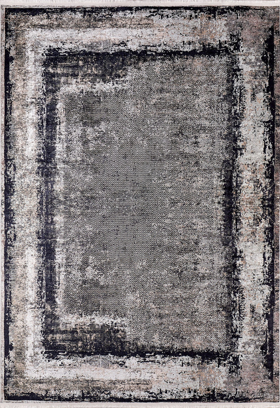 Liski Antrasit Modern Dijital Baskı Halı Halınet