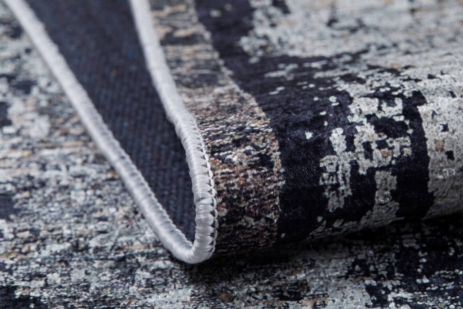 Liski Antrasit Modern Dijital Baskı Halı Halınet