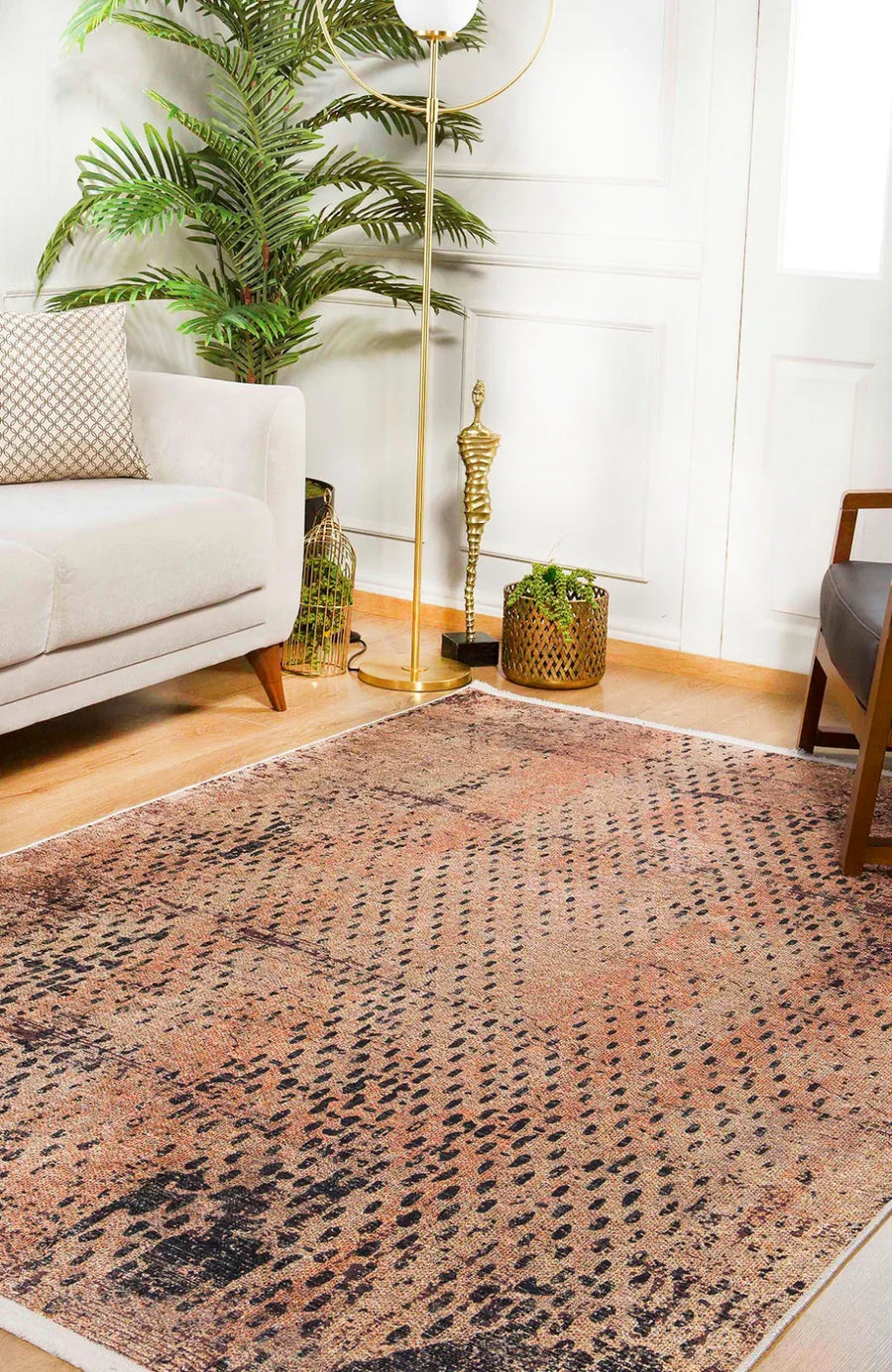 Vizon Dokulu Modern Halı - Yıkanabilir - Kaymaz Taban - Pati Dostu