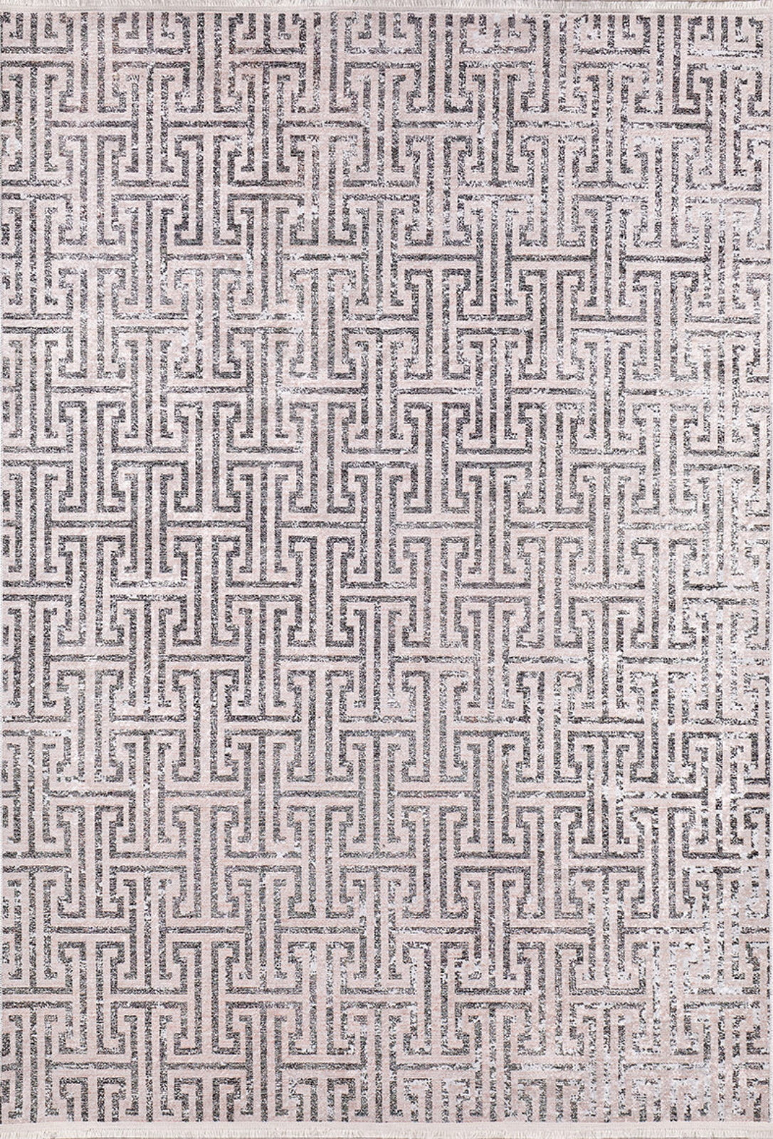 VerhnyayaPısma Bej Geometrik Dijital Baskı Halı Halınet