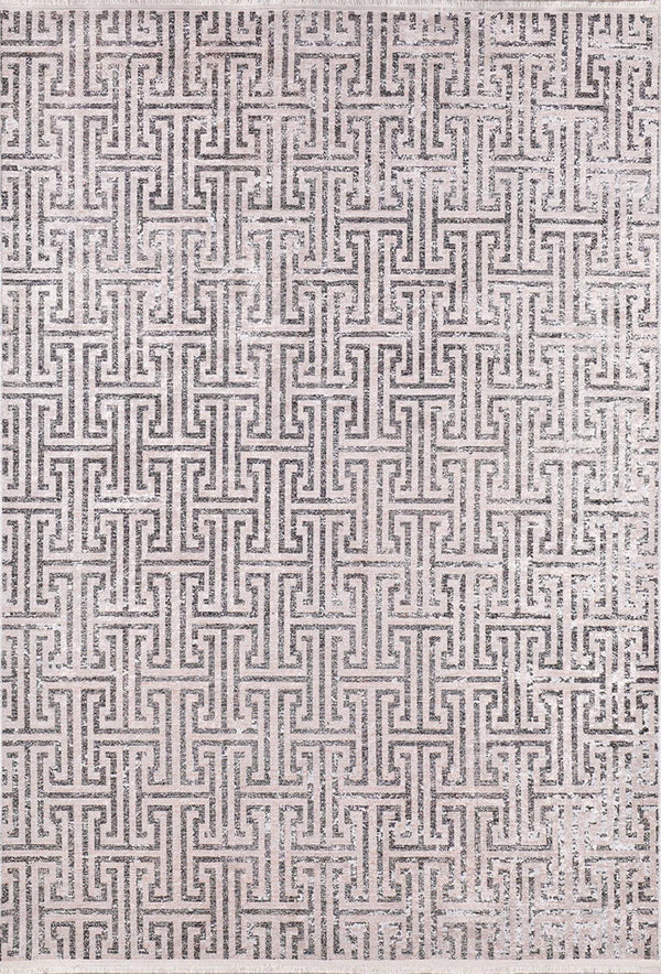 Bej Krem Geometrik Minimalist Halı - Yıkanabilir - Kaymaz Taban - Pati Dostu