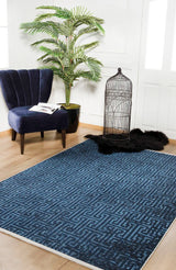 Outlet Digitaldruck-Teppich Dunkelblau modern geometrisch 80x150 cm