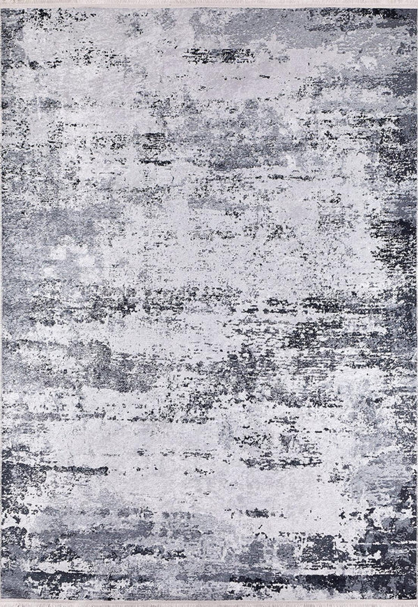 Gri Dokulu Modern Halı - Yıkanabilir - Kaymaz Taban - Pati Dostu