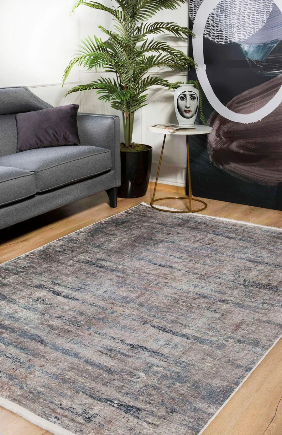 Vizon Dokulu Modern Halı - Yıkanabilir - Kaymaz Taban - Pati Dostu