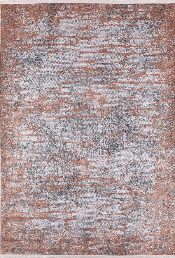 Gri Eskitme Modern Halı - Yıkanabilir - Kaymaz Taban - Pati Dostu