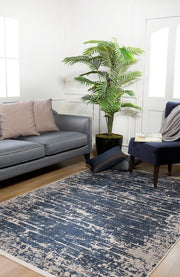 Lesosibirsk Lacivert Modern Dijital Baskı Halı Halınet