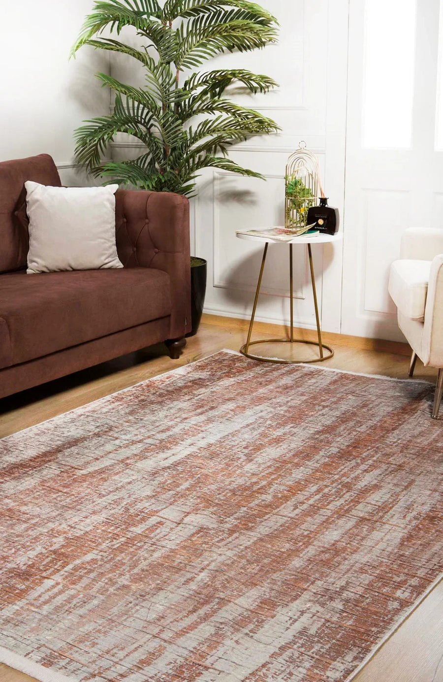 Antrasit Gri Dokulu Modern Halı - Yıkanabilir - Kaymaz Taban - Pati Dostu