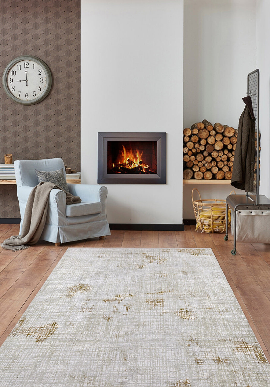 Ulyanovsk Gold Modern Dijital Baskı Halı Halınet