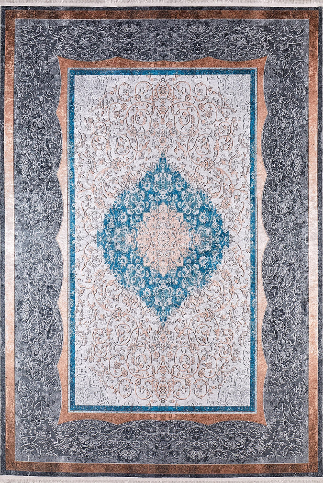 Bratsk Lacivert Klasik Dijital Baskı Halı Halınet