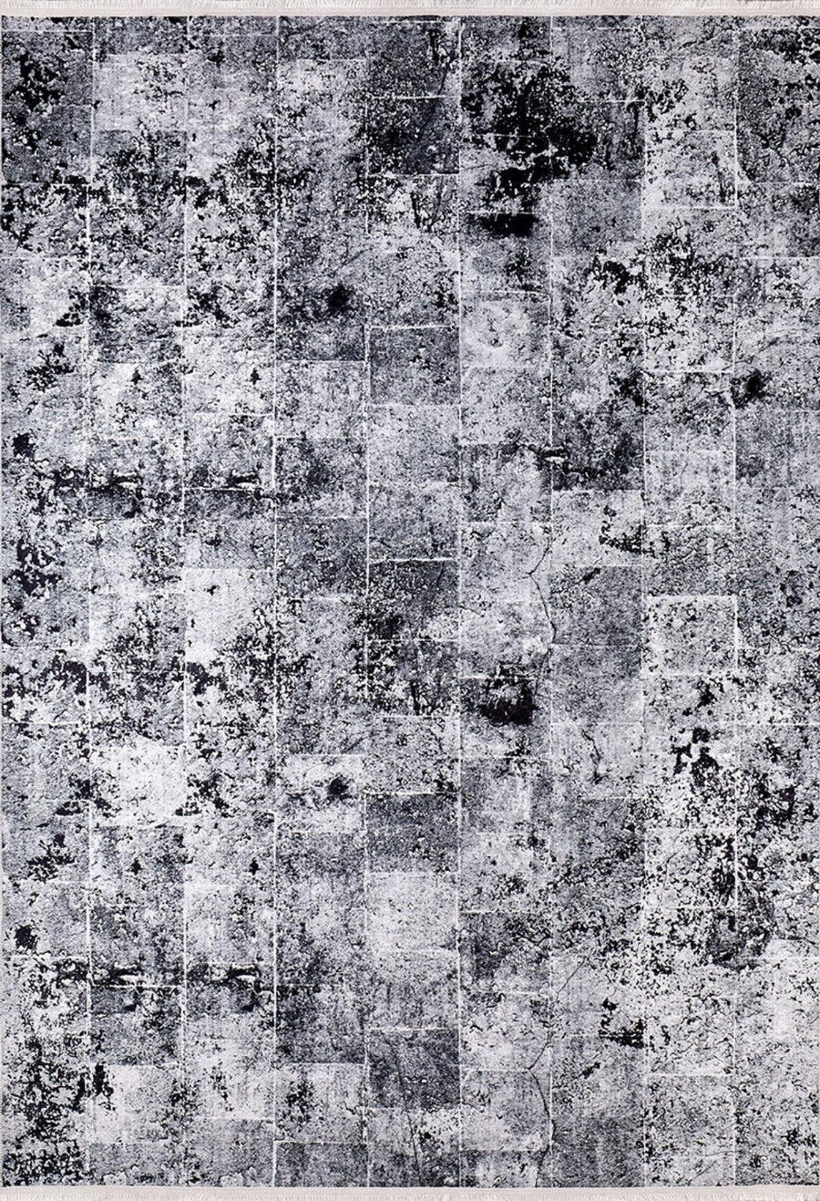 Moderner Teppich Grau Schwarz Abstrakt – im Wohnzimmer