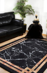 Black and White Modern Living Room Rug