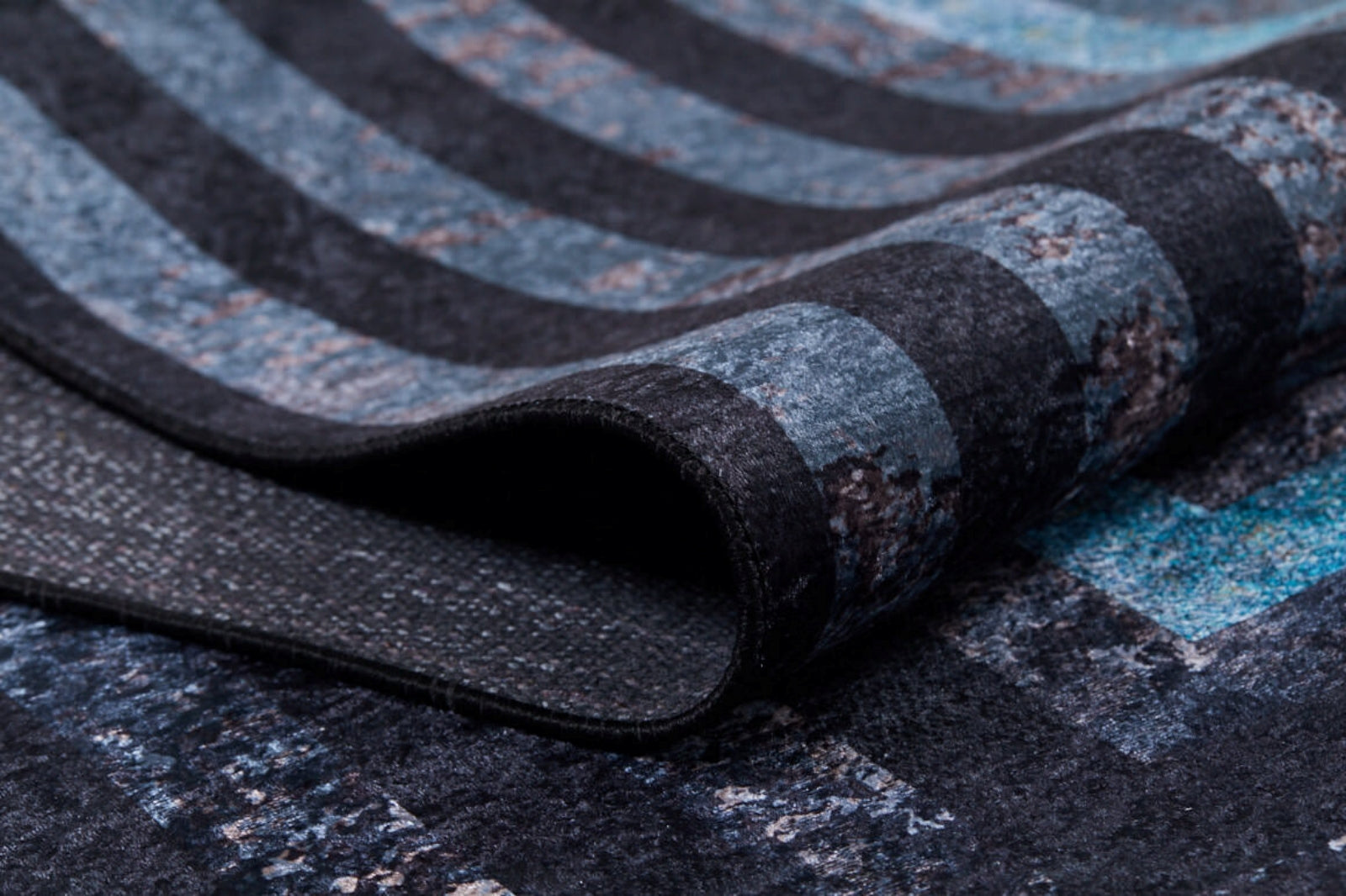 Revda Lacivert Çerçeveli Dijital Baskı Halı Halınet