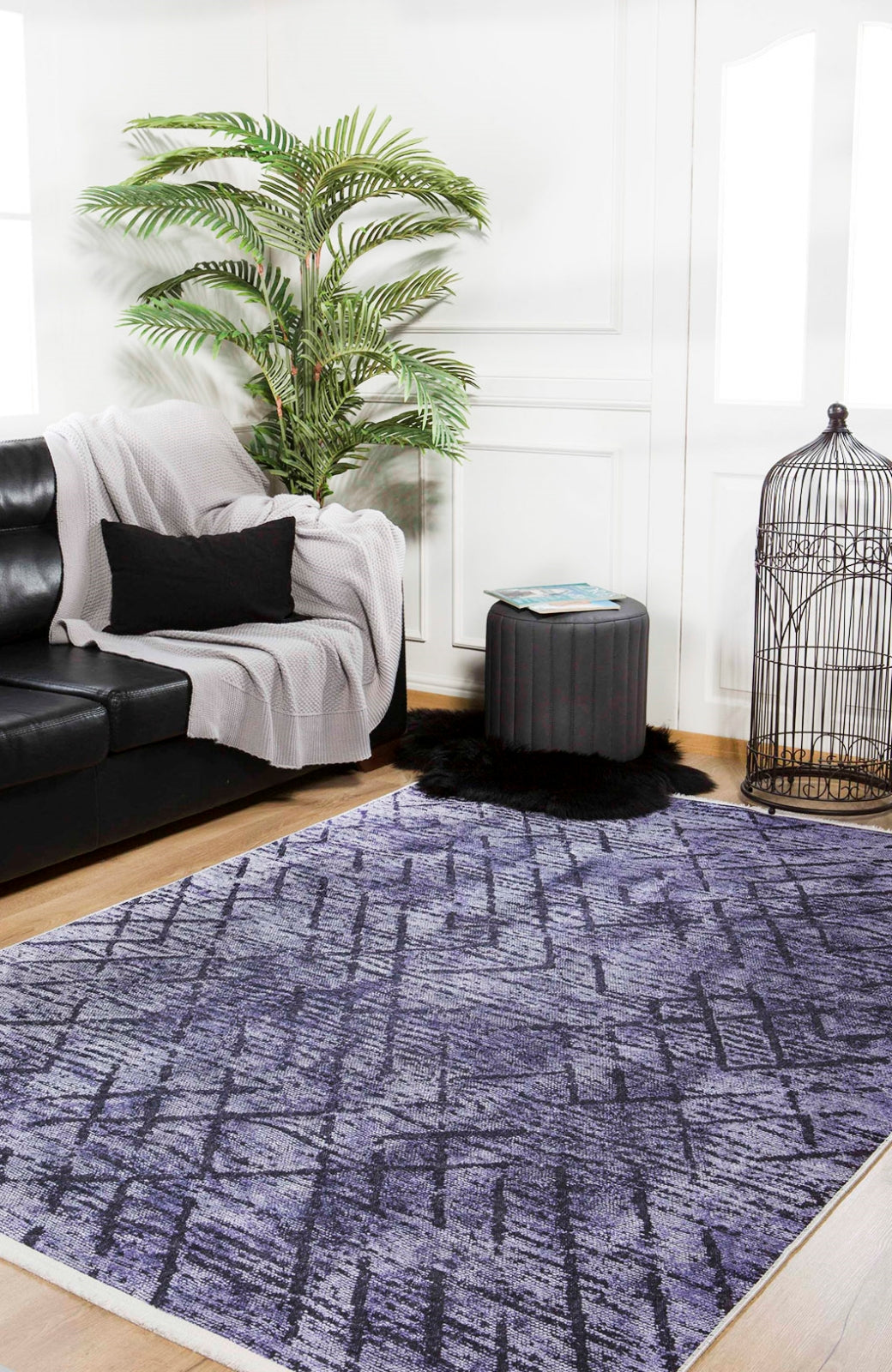 Kumertau Mor Çizgili Dijital Baskı Halı Halınet