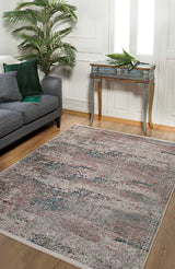 Beige Dried Rose Modern Living Room Rug - Polyester