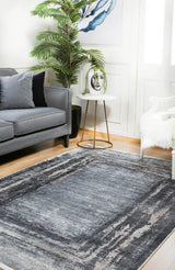 Gray Black Modern Ombre Living Room Rug