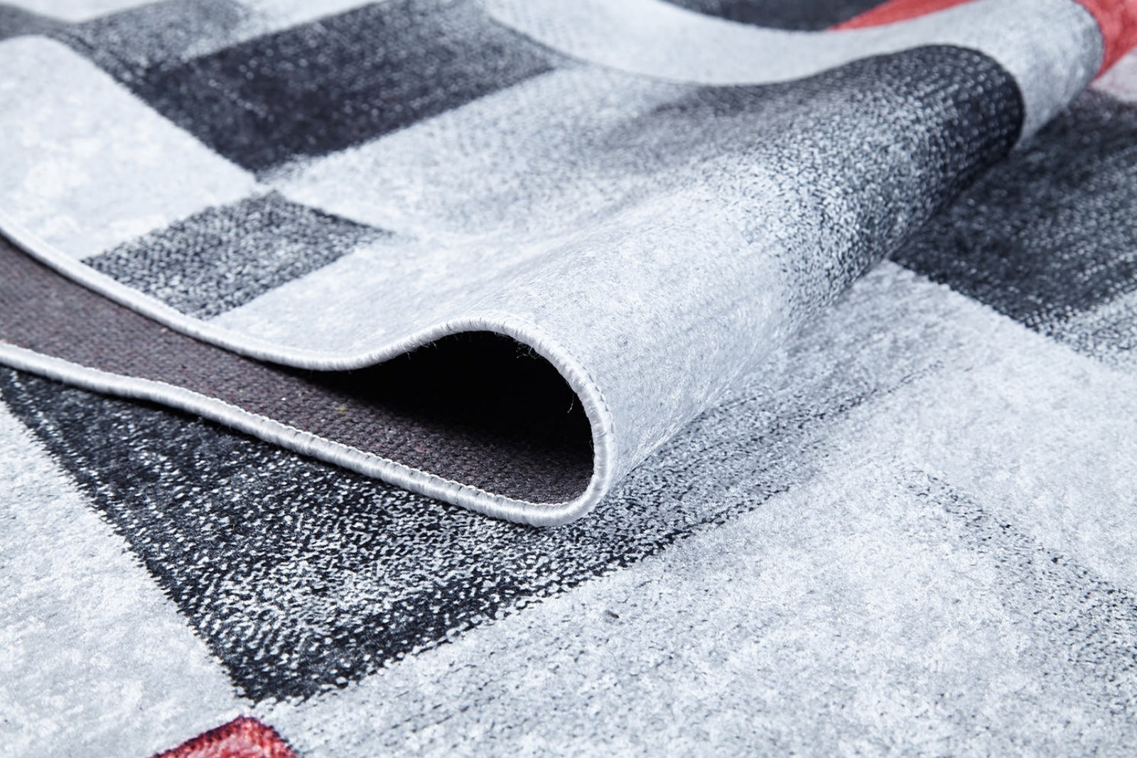 Mardan Gri Geometrik Dijital Baskı Halı Halınet