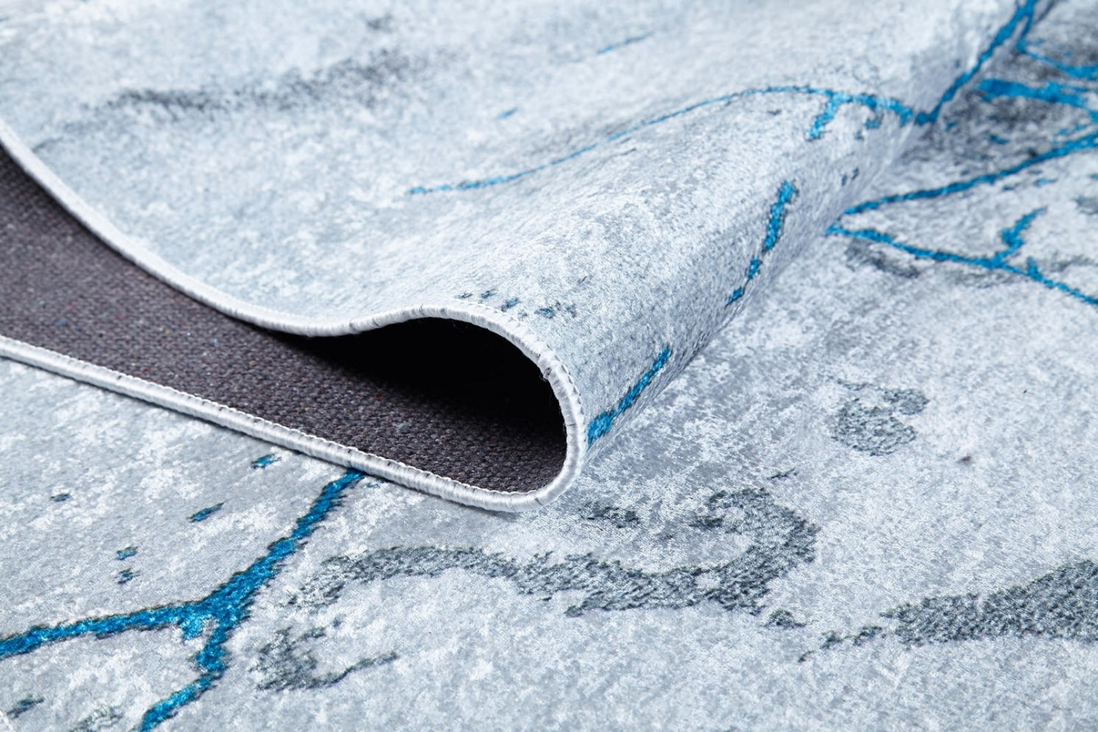 Sadiqabad Mavi Modern Dijital Baskı Halı Halınet