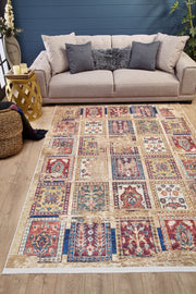 Braniewo Bej Patchwork Dijital Baskı Halı Halınet