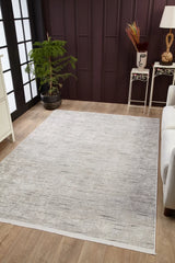 Light Grey Dark Grey Modern Living Room Rug Striped - Polyester