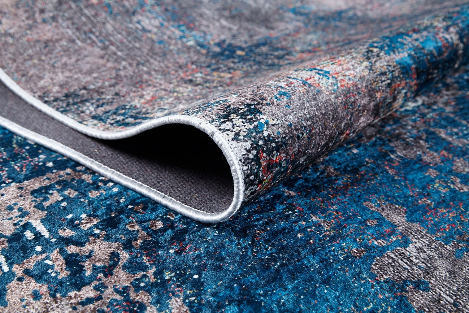 Kohat Mavi Modern Dijital Baskı Halı Halınet