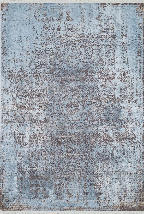 Antrasit Gri Eskitme Modern Halı - Yıkanabilir - Kaymaz Taban - Pati Dostu