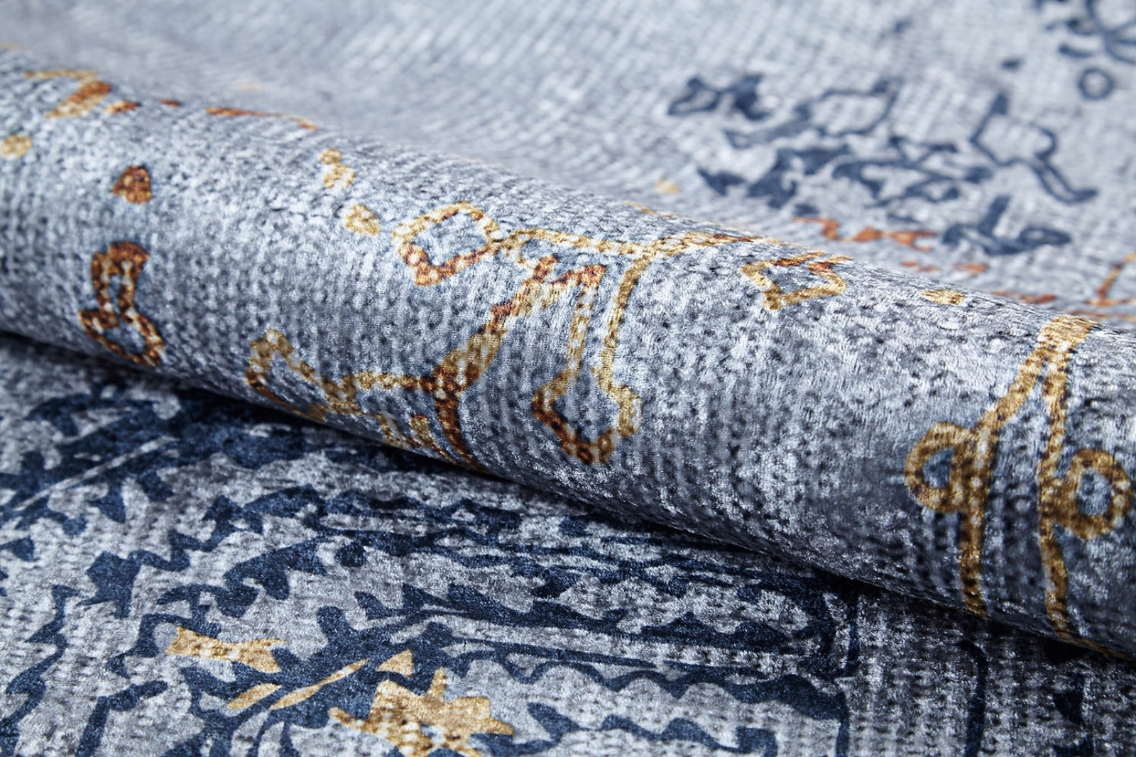 Jhelum Mavi Modern Dijital Baskı Halı Halınet