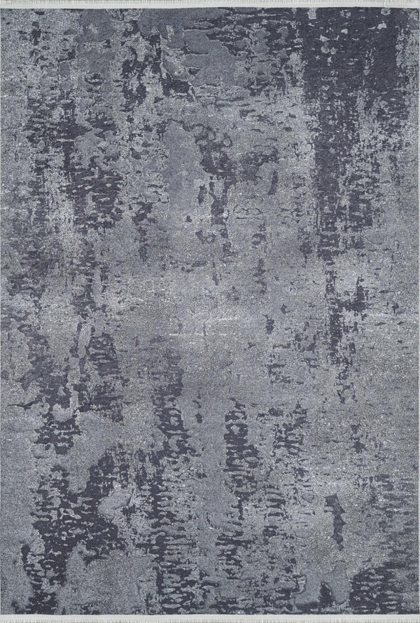 Gri Dokulu Minimalist Halı - Yıkanabilir - Kaymaz Taban - Pati Dostu