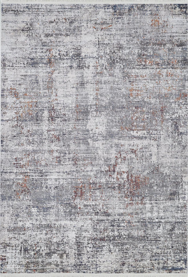 Gri Dokulu Minimalist Halı - Yıkanabilir - Kaymaz Taban - Pati Dostu