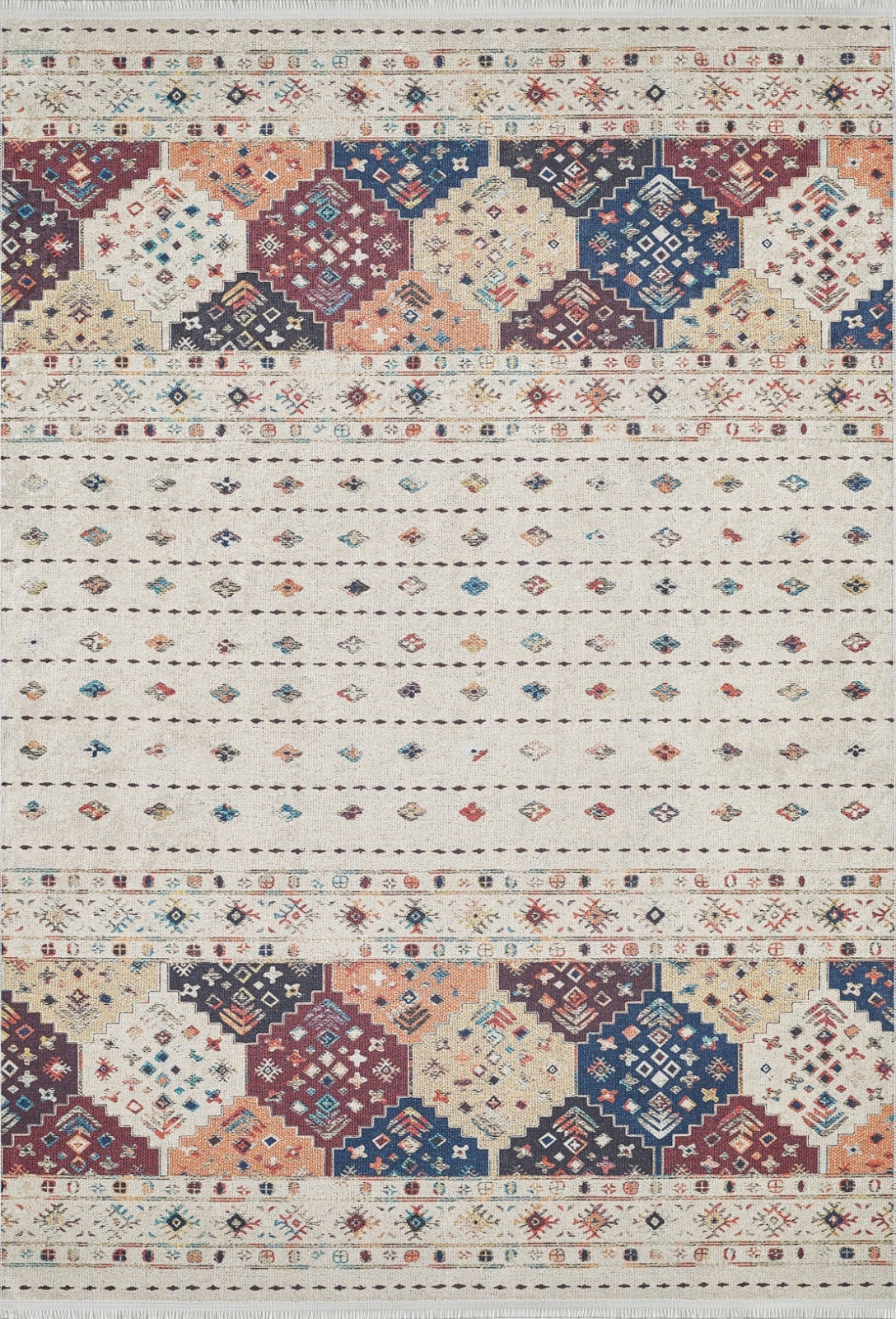 Bransk Krem Geometrik Dijital Baskı Halı Halınet