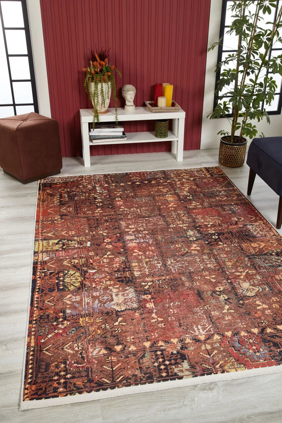 Geometrik Modern Halı - Yıkanabilir - Kaymaz Taban - Pati Dostu