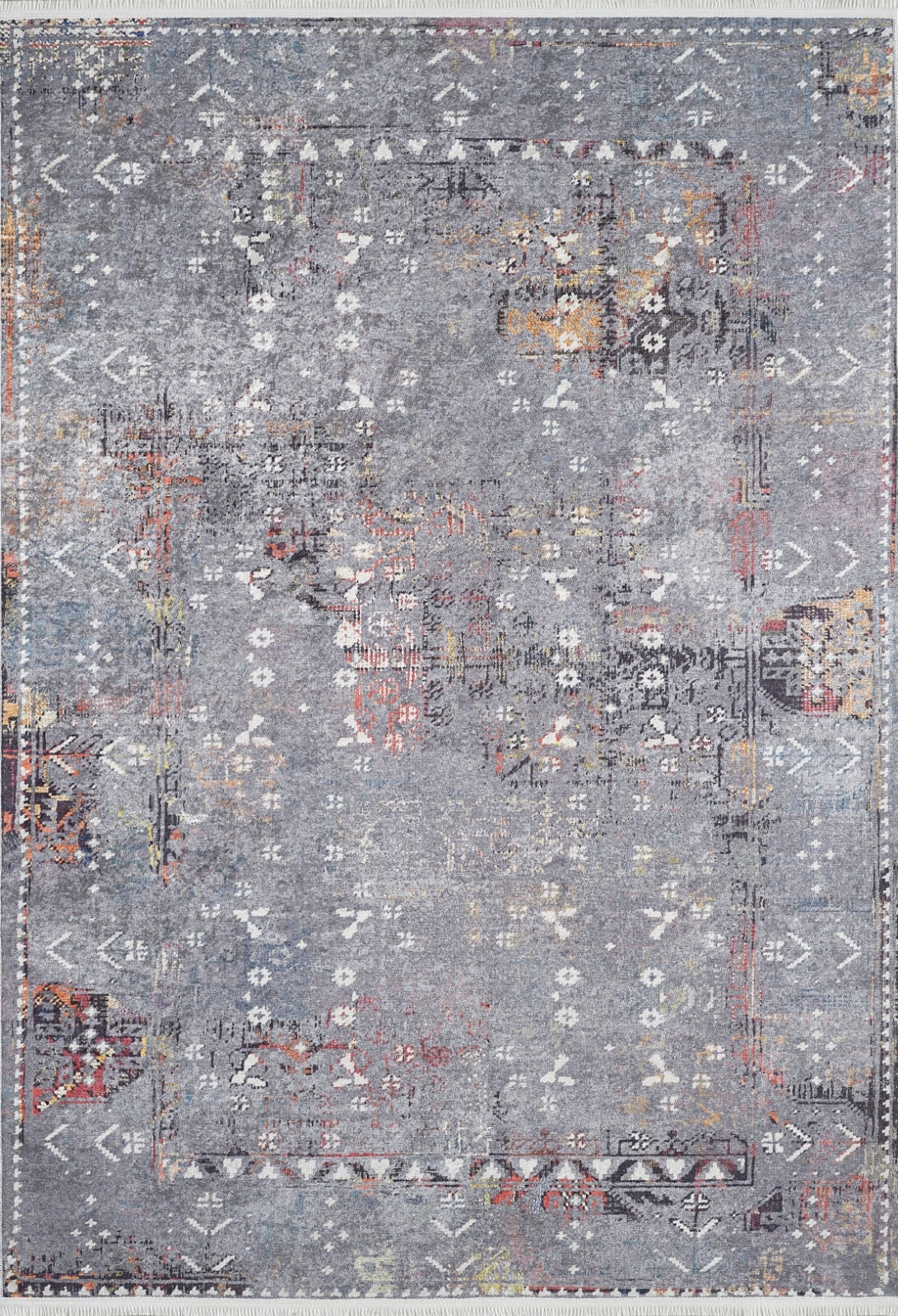 Chakwal Gri Modern Dijital Baskı Halı Halınet