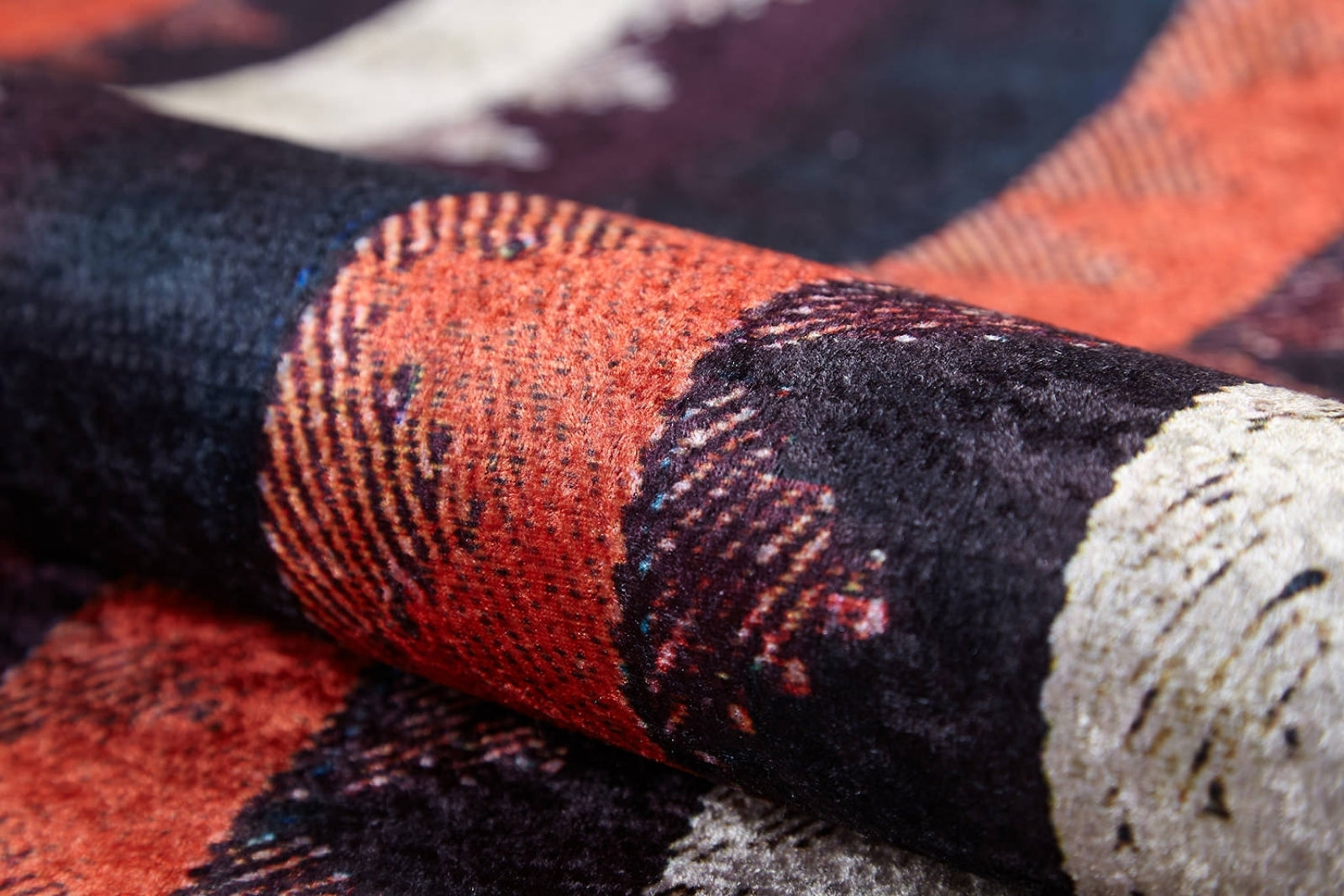 Nagpur Turuncu Çizgili Dijital Baskı Halı Halınet