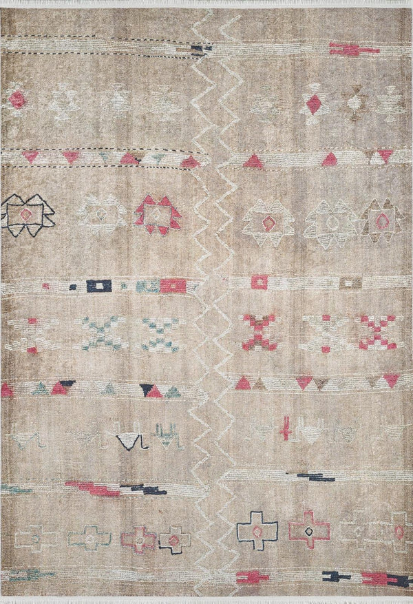 Bej Krem Modern Soyut Halı - Yıkanabilir - Kaymaz Taban - Pati Dostu