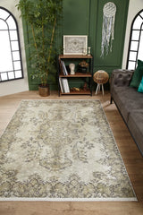 Outlet Digitally Printed Cream Beige Medallion Center Pattern Rug 300x350 cm