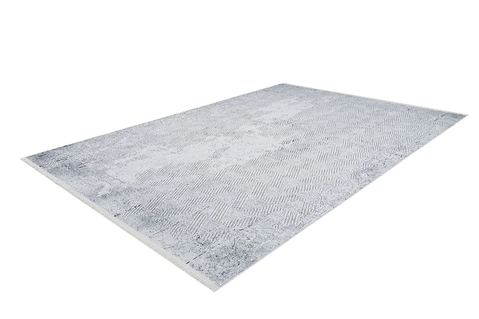 Beyaz Gri Düz Modern Halı - Yıkanabilir - Kaymaz Taban - Pati Dostu