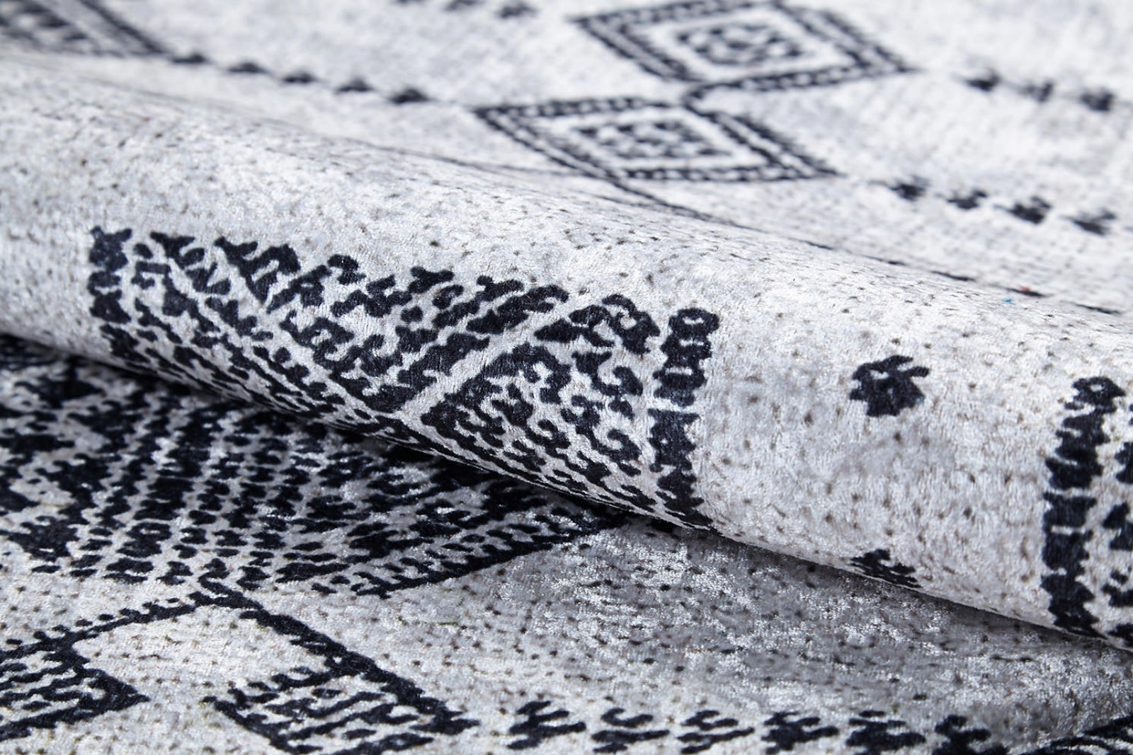 Escobedo Gri Geometrik Dijital Baskı Halı Halınet