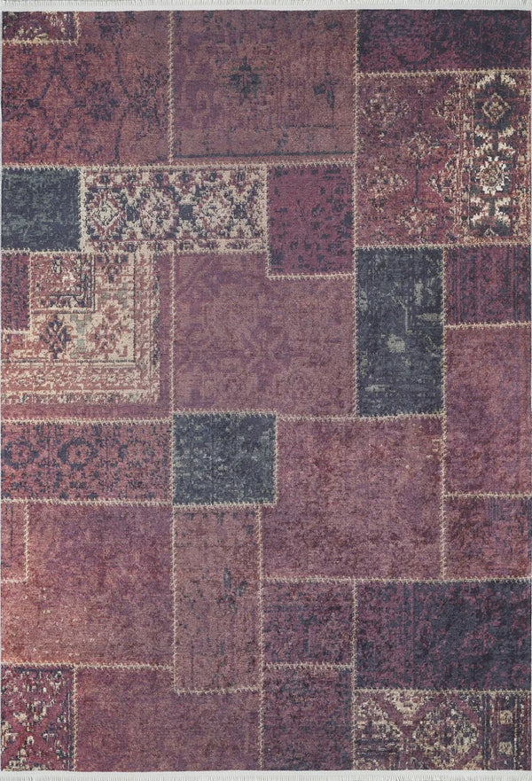 Antrasit Gri Dokulu Minimalist Halı - Yıkanabilir - Kaymaz Taban - Pati Dostu