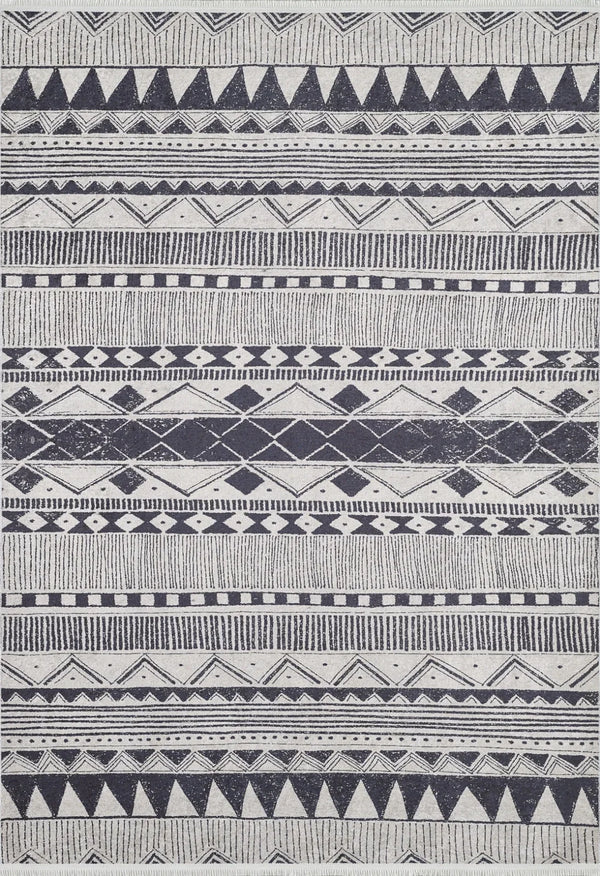 Mavi Dokulu Minimalist Halı - Yıkanabilir - Kaymaz Taban - Pati Dostu
