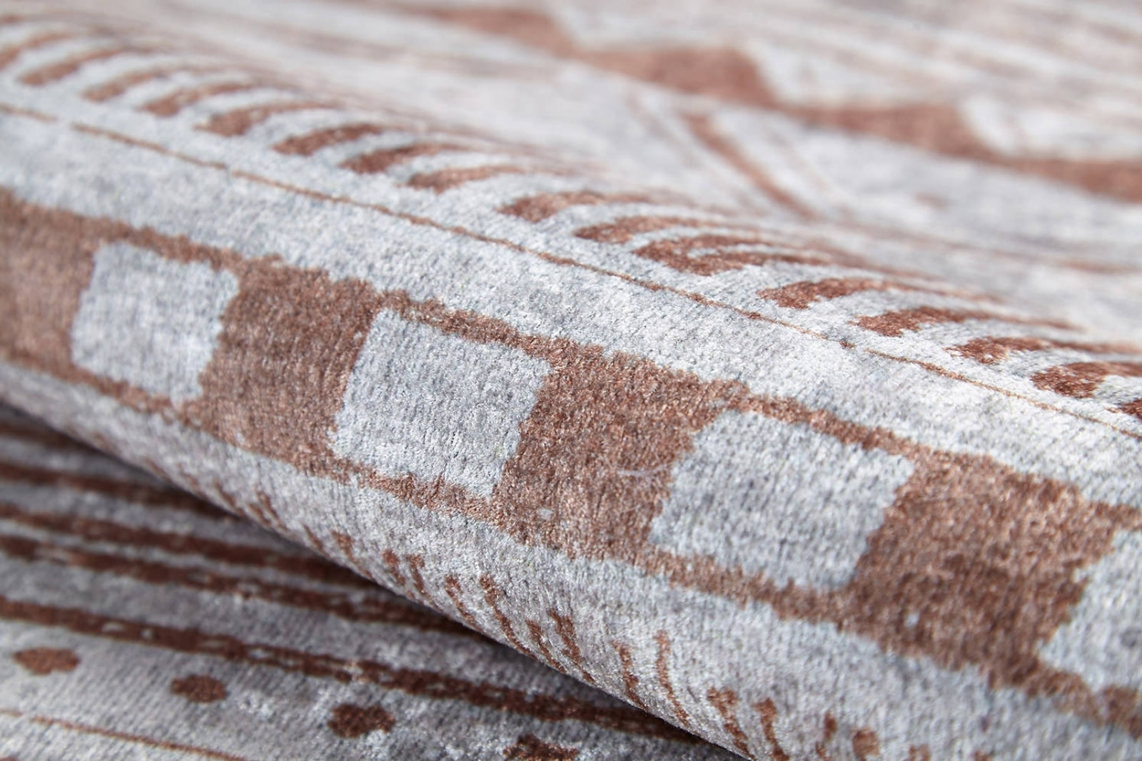 Coacalco Bej Geometrik Dijital Baskı Halı Halınet