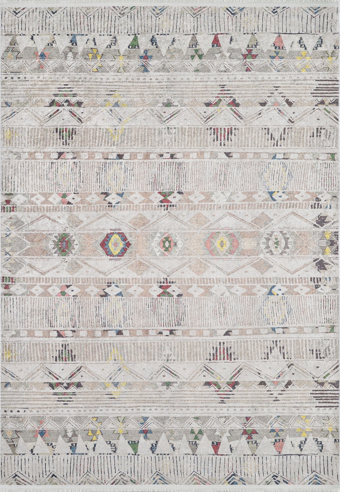 Tampico Bej Çizgili Dijital Baskı Halı Halınet